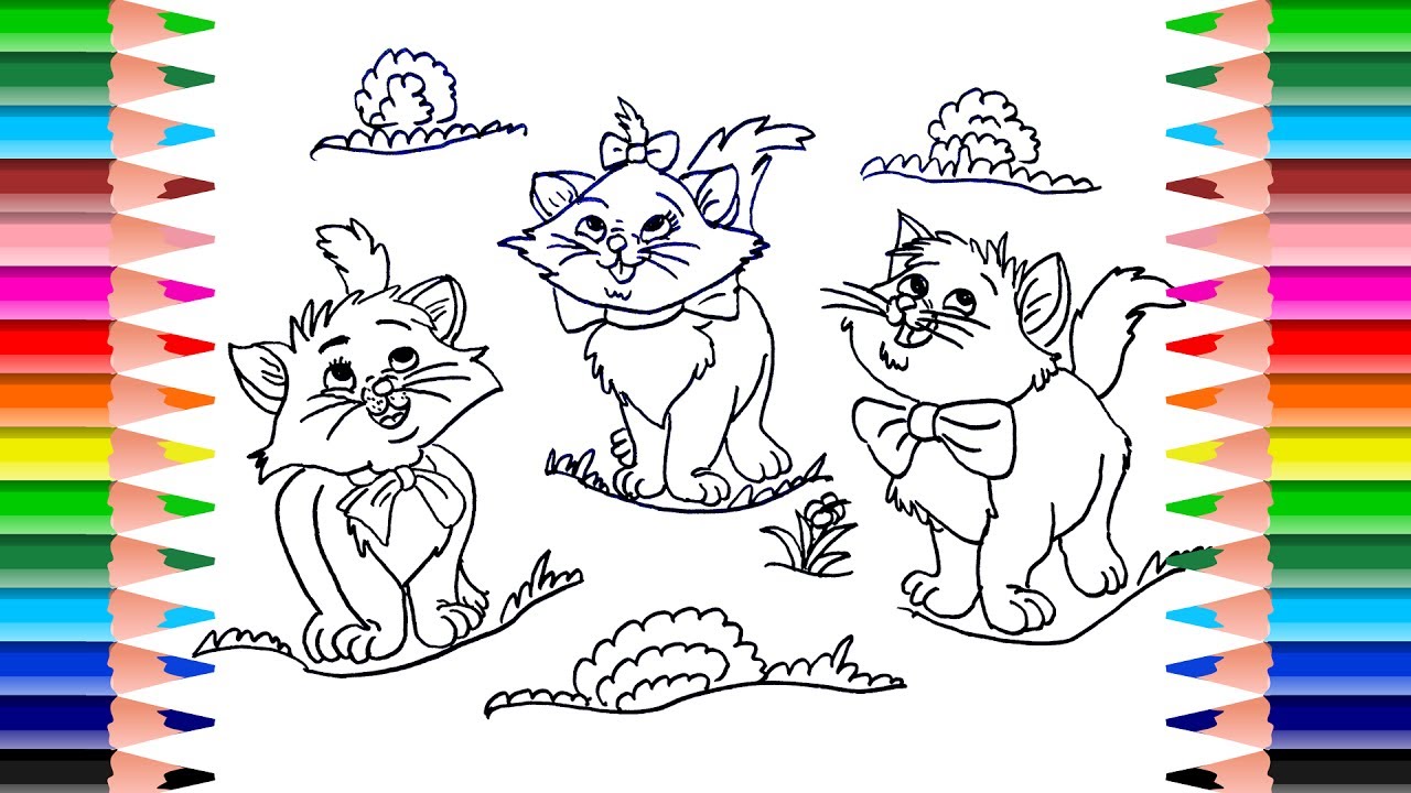 Download Three Little Kittens Coloring Page | How to Draw Little ...
